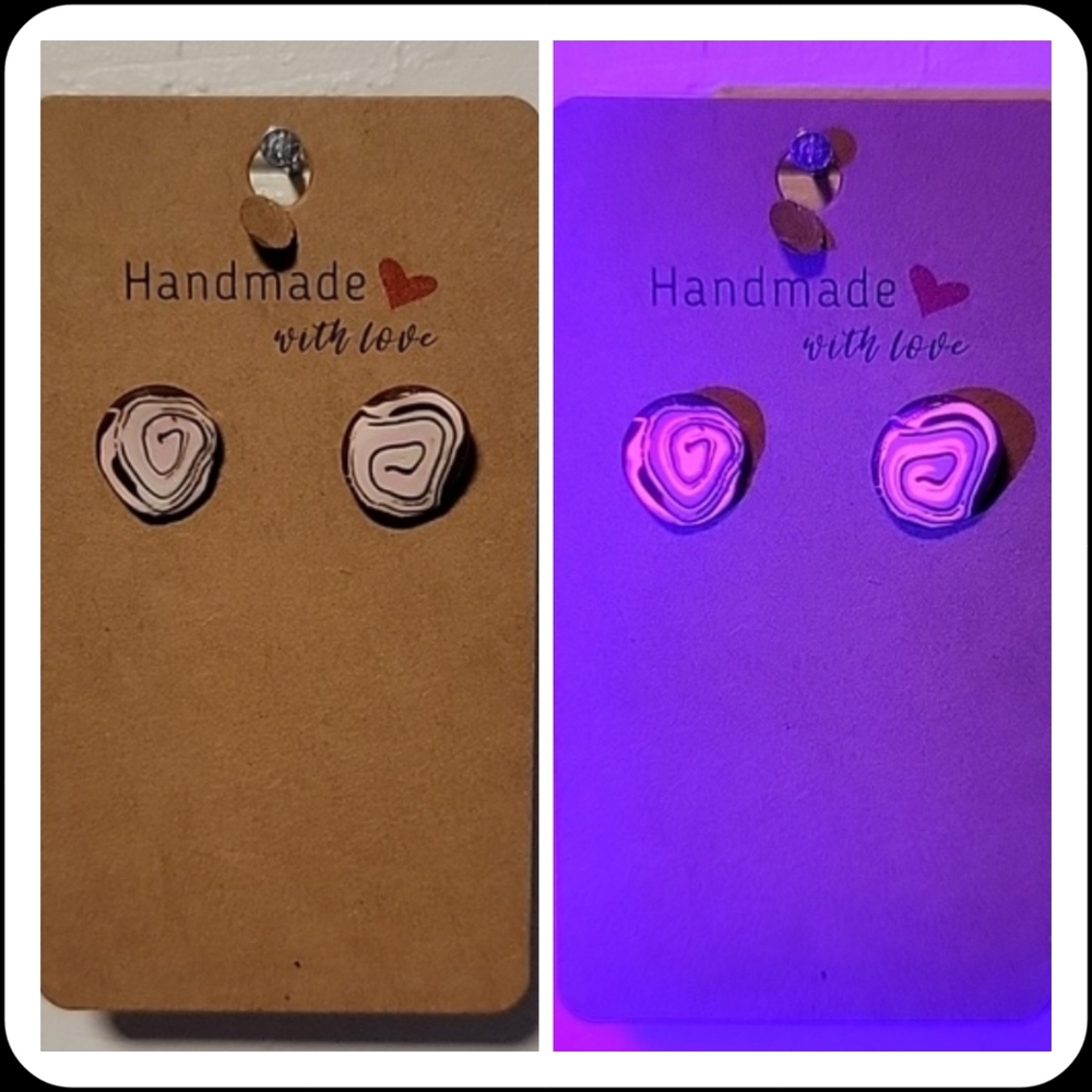 Neopolitan Ice Cream "Ugly Sweater" UV Reactive Handmade Earrings